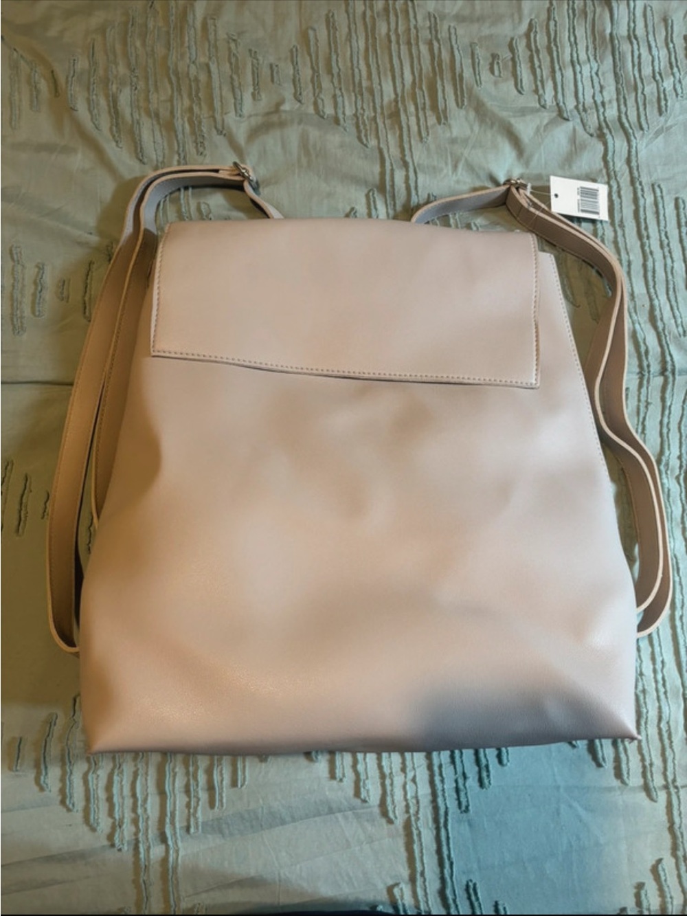 Women’s grey leather backpack